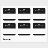 Zwart met wit gebied en aangepaste tekst. vierkante sticker (Vel)
