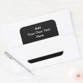 Zwart met wit gebied en aangepaste tekst. vierkante sticker (Envelop)