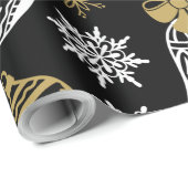 Zwart met wit kerstpatroonpapier cadeaupapier (Rol Hoek)
