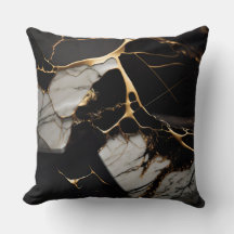 Zwart met wit marmer en goud Abstract