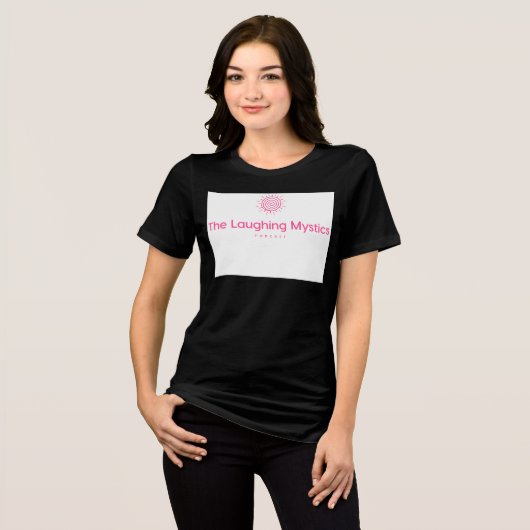 Zwart met wit onder druk T-shirt (Voorkant volledig)