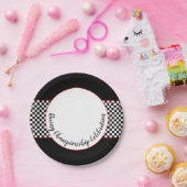 Zwart met wit papieren bordje (Feest)