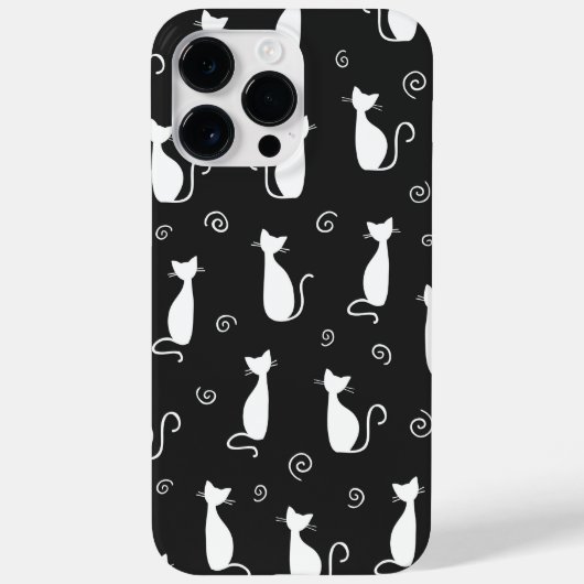 ZWART MET WIT-SITTING CAT-PATROON Case-Mate iPhone CASE (Achterkant)