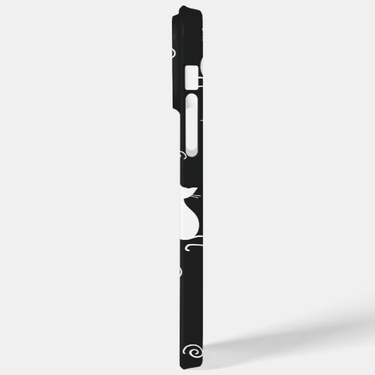 ZWART MET WIT-SITTING CAT-PATROON Case-Mate iPhone CASE (Achterkant / Links)