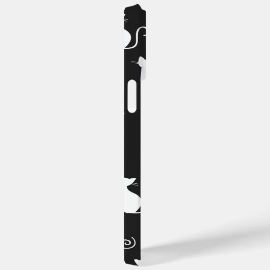 ZWART MET WIT-SITTING CAT-PATROON Case-Mate iPhone CASE (Achterkant / Rechts)