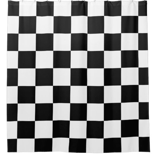 Zwart met wit toetsenbord douchegordijn (Voorkant)