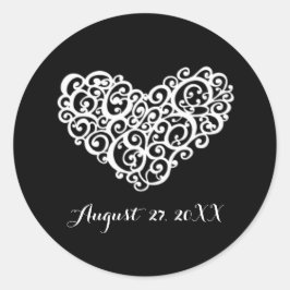 Zwart met wit Zwemel - Eenvoudige cirkelsticker Ronde Sticker