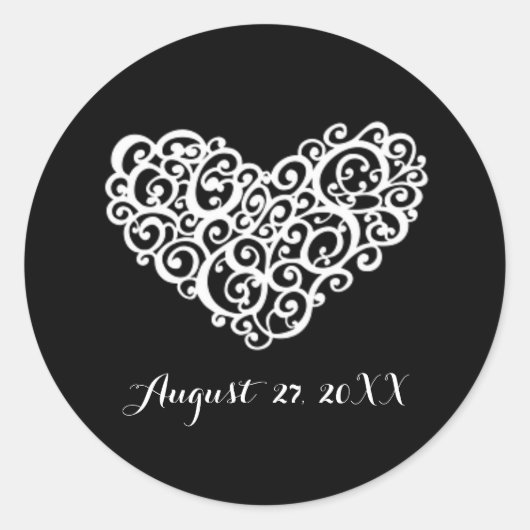 Zwart met wit Zwemel - Eenvoudige cirkelsticker Ronde Sticker (Voorkant)