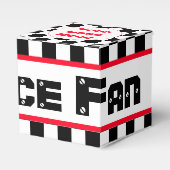 Zwart met witte cheque bedankdoosjes (Voorkant Zijde)