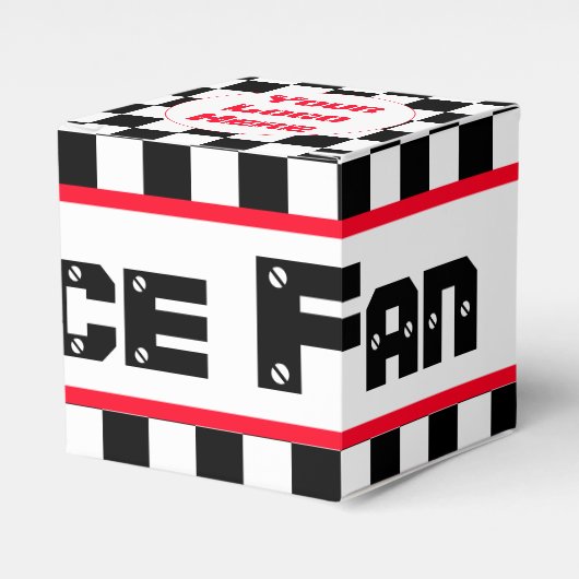 Zwart met witte cheque bedankdoosjes (Voorkant Zijde)