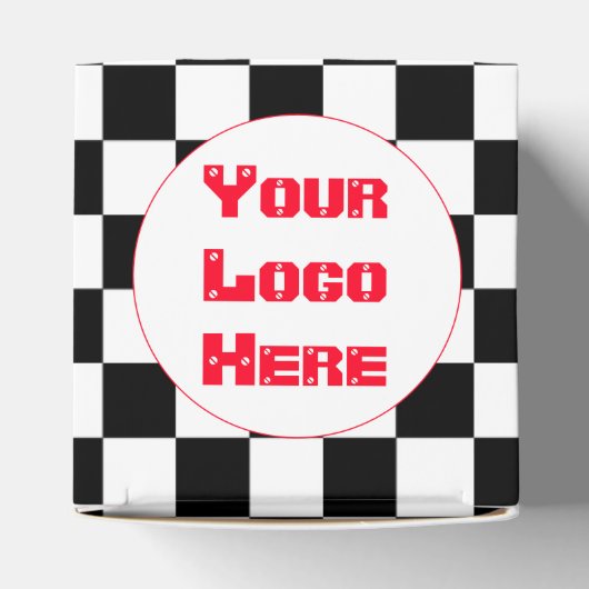 Zwart met witte cheque bedankdoosjes (Bovenkant)