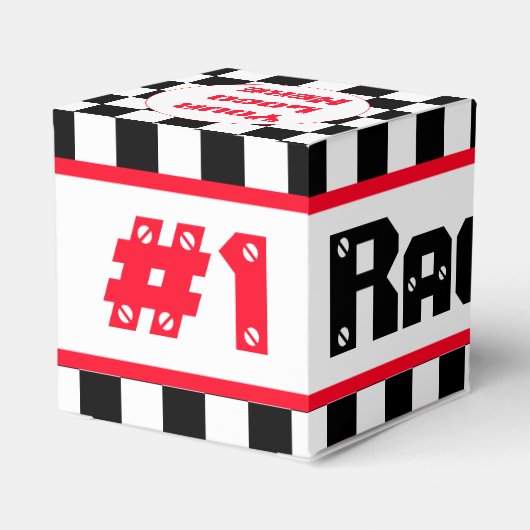 Zwart met witte cheque bedankdoosjes (Achterkant)