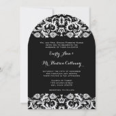 Zwart met witte damast kant Oudhollandse trouw Kaart (Voorkant)