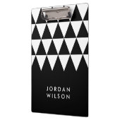 Zwart met witte driehoek Modern minimalistisch Klembord (Links)