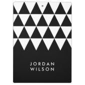 Zwart met witte driehoek Modern minimalistisch Klembord (Achterkant)