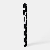 Zwart met witte haarpunten iPhone 16 hoesje (Linkerkant)