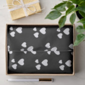 Zwart met witte harten tissuepapier (Geschenk)