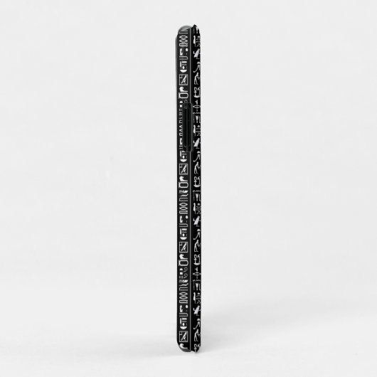 Zwart met witte Hieroglyphs Case-Mate iPhone Case (Achterkant/rechts)
