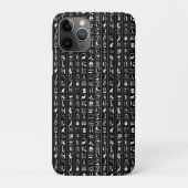 Zwart met witte Hieroglyphs Case-Mate iPhone Case (Achterkant)