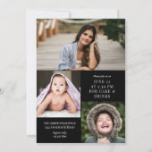 Zwart met witte kalligrafie Foto Afstuderen Kaart (Achterkant)