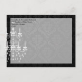 Zwart met witte kroonluchter Save the Date Aankondigingskaart (Achterkant)