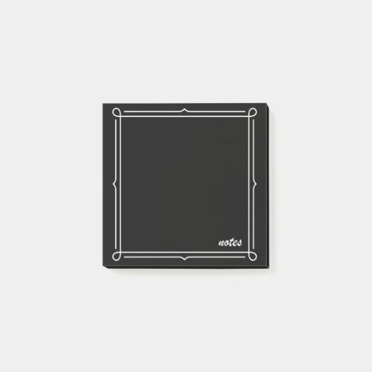 Zwart met witte lijst post-it® notes (Voorkant)
