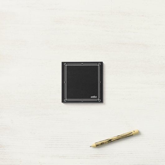 Zwart met witte lijst post-it® notes (Op bureau)