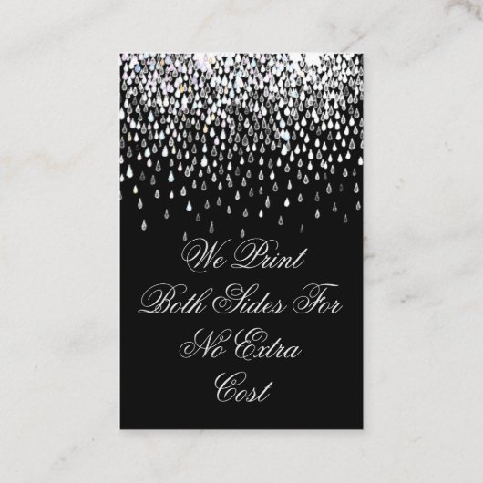 Zwart met witte neerslag op verticale Sjabloon Visitekaartje (Achterkant)