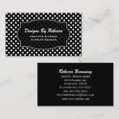 Zwart met witte poka-dot Visitekaartjes (Voorkant / Achterkant)