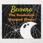 Zwart met witte spinnenwebben en schattige moderne bier etiket (Enkel label)