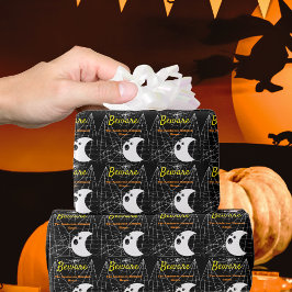 Zwart met witte spinnenwebben en schattige moderne cadeaupapier