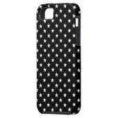 Zwart met Witte Stars Polka Dot Case-Mate iPhone Case (Achterkant Links)