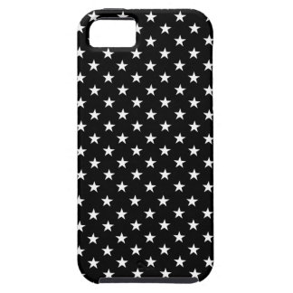 Zwart met witte sterren stippenpatroon tough iPhone 5 hoesje