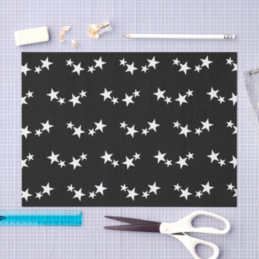 Zwart met witte sterren tissuepapier (Craft)