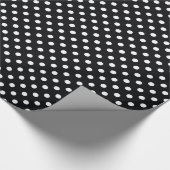 Zwart met witte Stippen Cadeaupapier (Hoek)