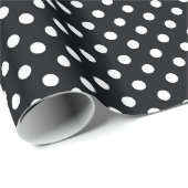 Zwart met witte Stippen Cadeaupapier (Rol Hoek)