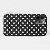 Zwart met witte stippen Case-Mate iPhone case (Achterkant (horizontaal))
