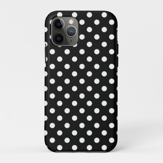 Zwart met witte stippen Case-Mate iPhone case (Achterkant)
