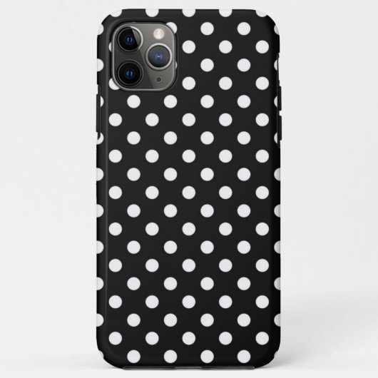Zwart met witte stippen Case-Mate iPhone case (Achterkant)