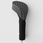 Zwart met witte stippen golfheadcover (Schuin)