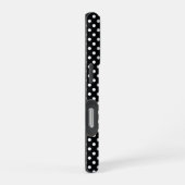 Zwart met witte stippen iPhone hoesje (Rechterkant)