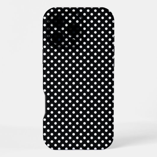 Zwart met witte stippen iPhone hoesje (Achterkant)