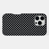 Zwart met witte stippen iPhone hoesje (Achterkant horizontaal)