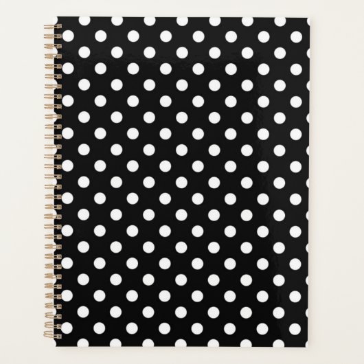 Zwart met witte stippen planner (Voorkant)