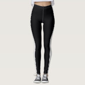 Zwart met witte strepen Leggings (Voorkant)
