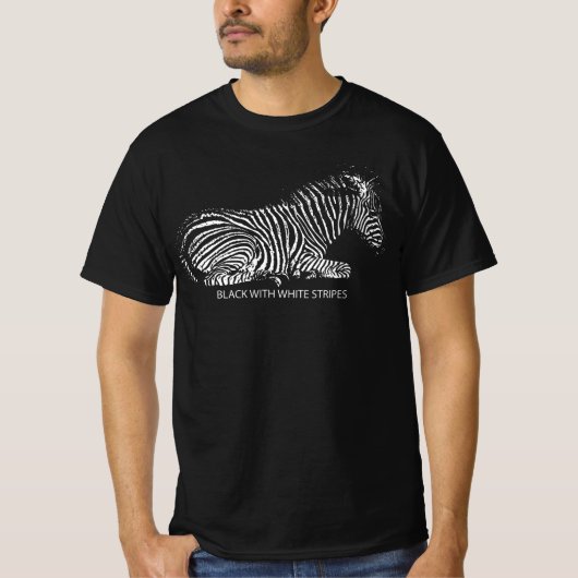 Zwart Met Witte Strepen T-shirt (Voorkant)