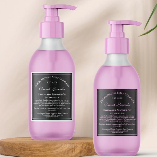 Zwart met witte tekst Cosmetica Label 2.5 "x 2.5"