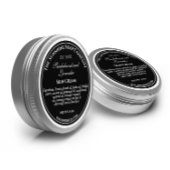 Zwart met witte tekst Cosmetics Jar Lid Label 2.5"