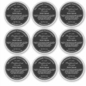 Zwart met witte tekst Cosmetics Jar Lid Label 2.5" (Voorkant)