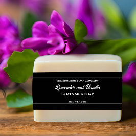 Zwart met Witte Tekst Zeep Belly Band Uitnodigingen Wikkel